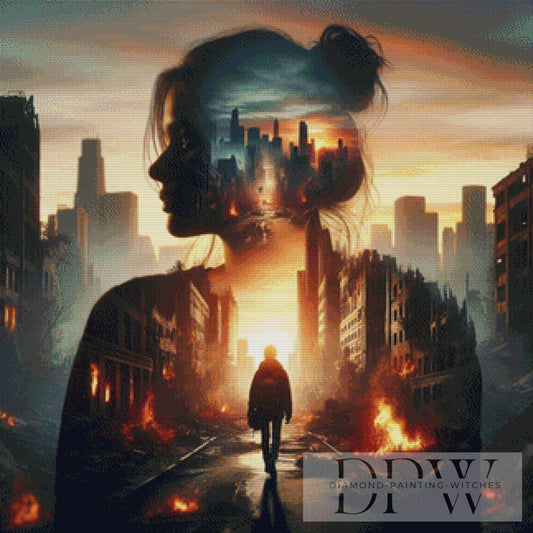 World in Flames by DIYnamite 80x80cm mit 160 Farben DPW-2485