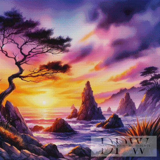 Sundown by CreatiVart 90x90cm mit 230 Farben DPW-2507