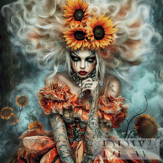 Sunflower Woman by Catill 90x90cm mit 220 Farben DPW-2519