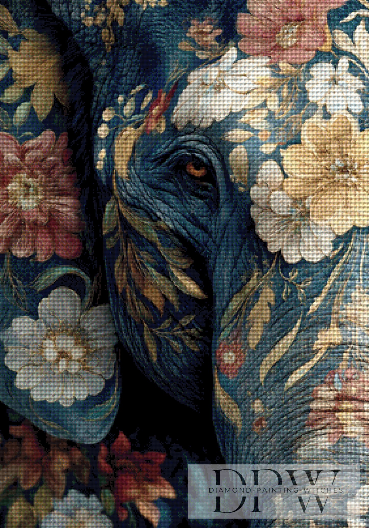 Die blaue Berta by Luna 70x100cm mit 180 Farben DPW-252