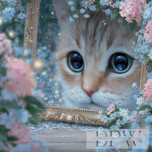 Katze im Bilderrahmen by Lisa Morgan 80x80cm mit 150 Farben DPW-2532