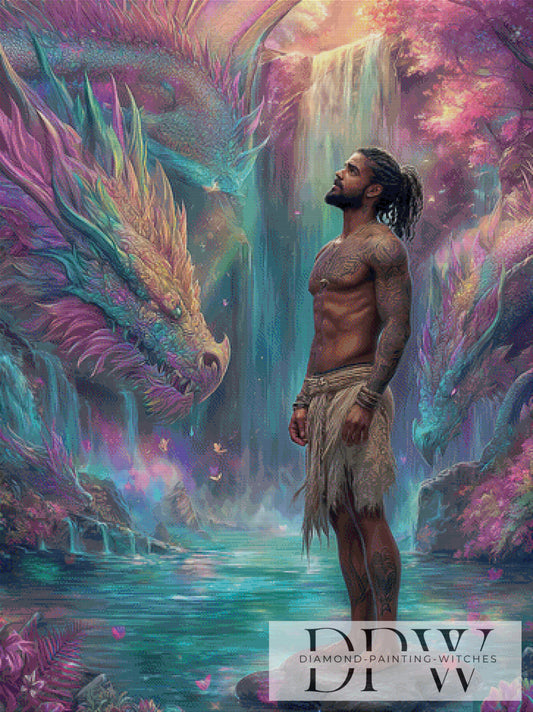 DPW-2551 Dragon Friend by Elly_A.I. 90x120cm mit 250 Farben **SOFORTKAUF** ECKIGE Steine