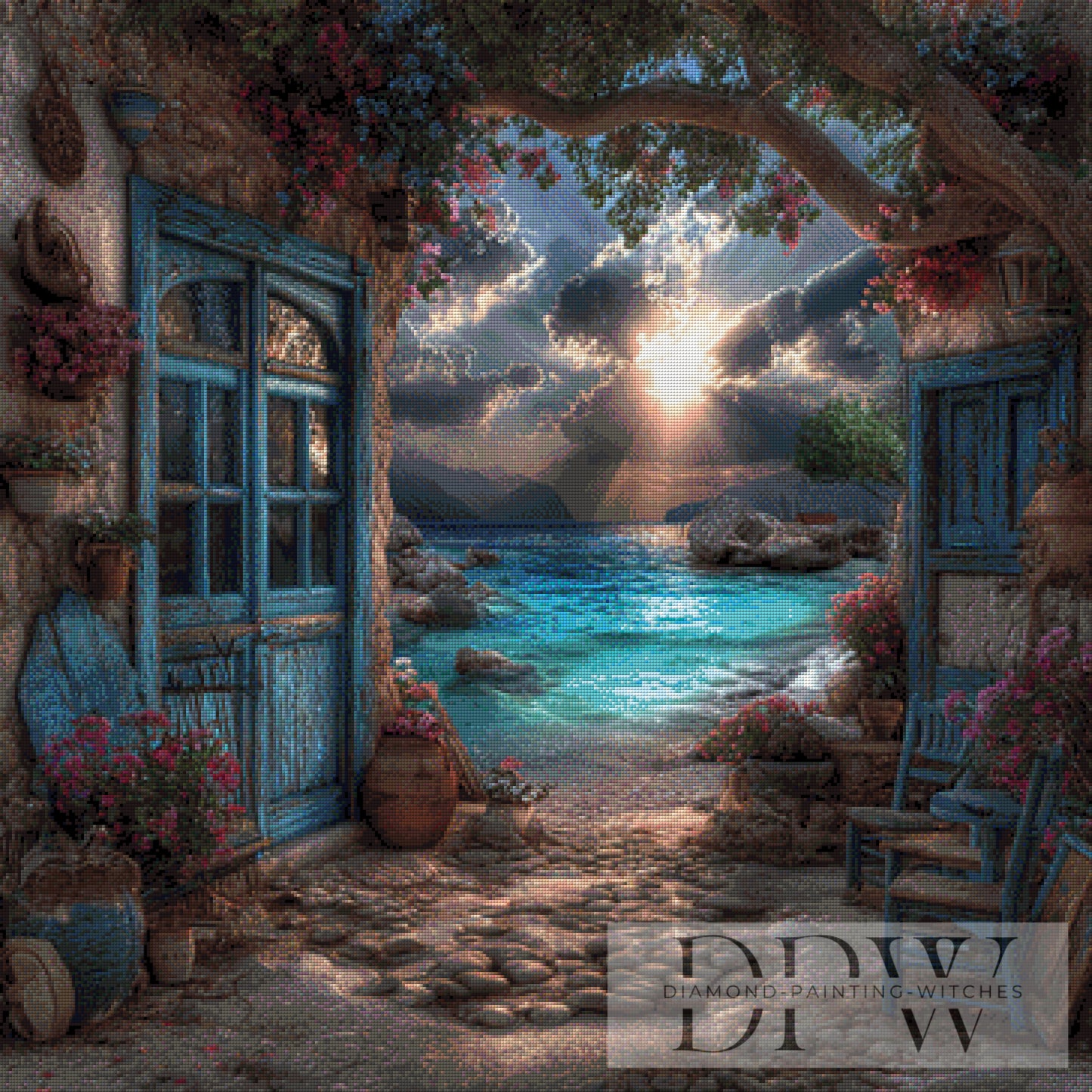 Meerblick by ellufija 90x90cm mit 200 Farben DPW-2552
