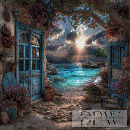 Meerblick by ellufija 90x90cm mit 200 Farben DPW-2552