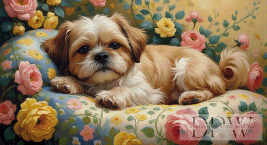 Shih Tzu chillt by CreatiVart 110x60cm mit 240 Farben DPW-2557
