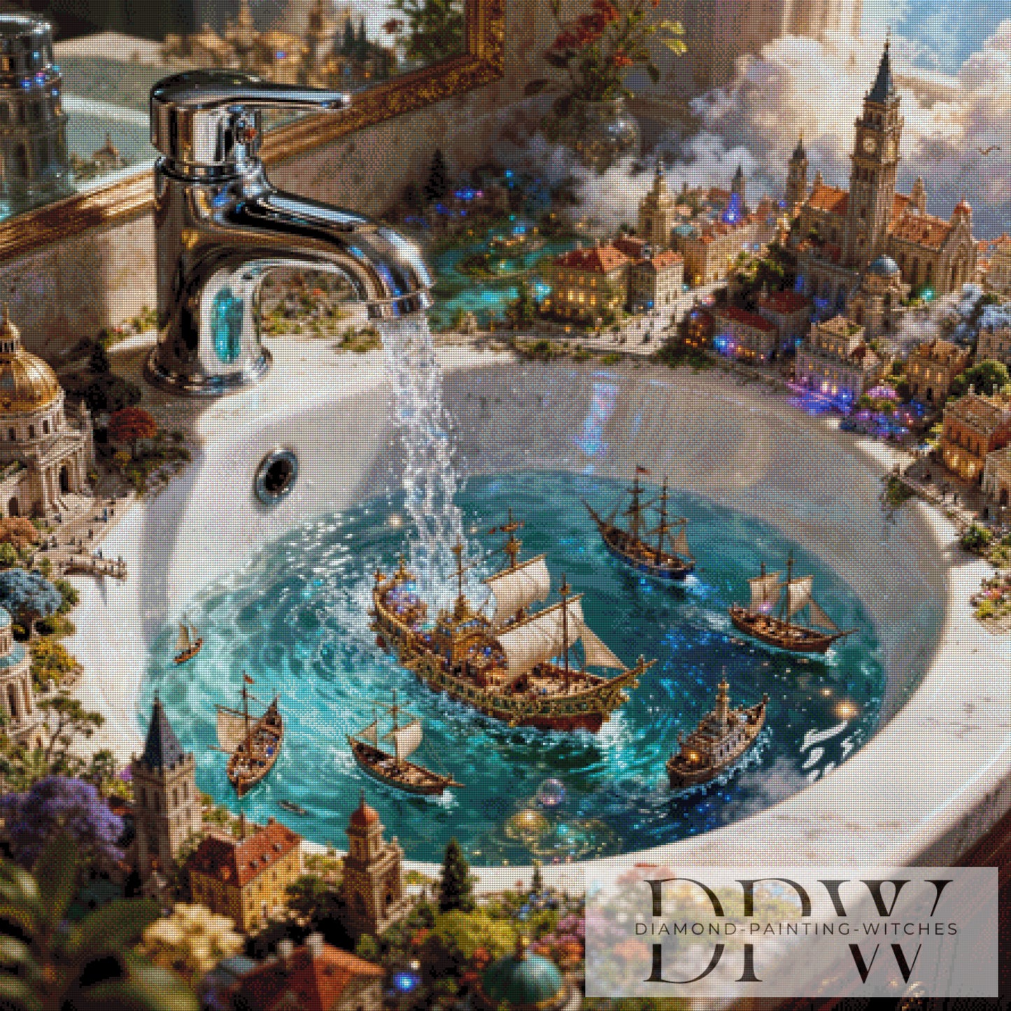 Harbour Sink by Pixxel Pics 110x110cm mit 280 Farben DPW-2598