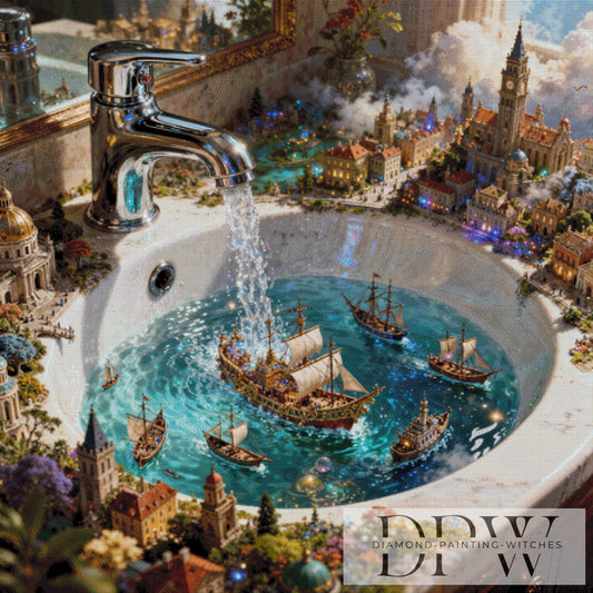 Harbour Sink by Pixxel Pics 110x110cm mit 280 Farben DPW-2598