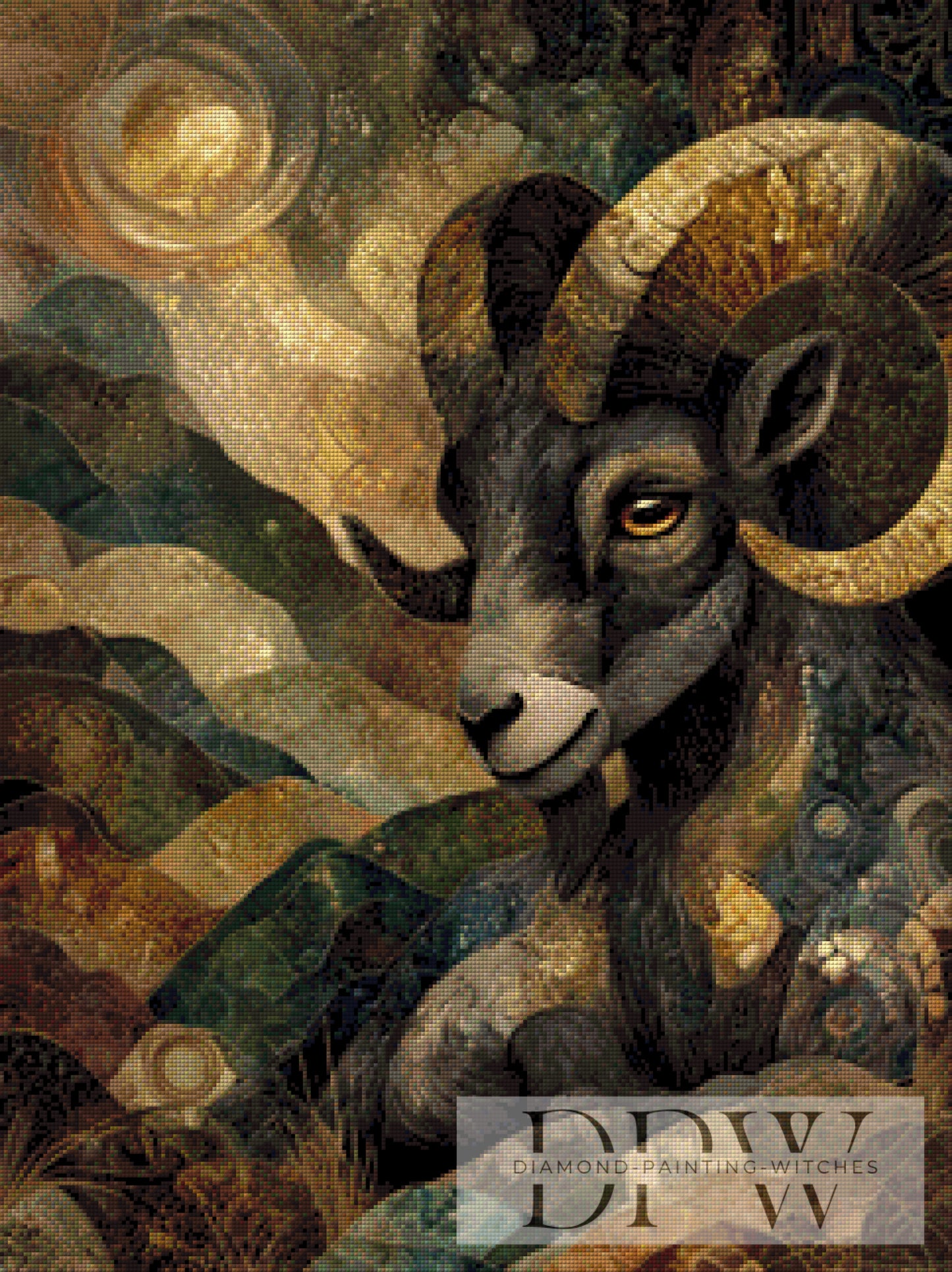 Steinbock by Elly_A.I. 60x80cm mit 95 Farben DPW-2607