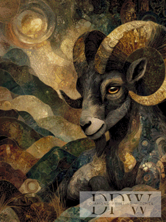 Steinbock by Elly_A.I. 60x80cm mit 95 Farben DPW-2607