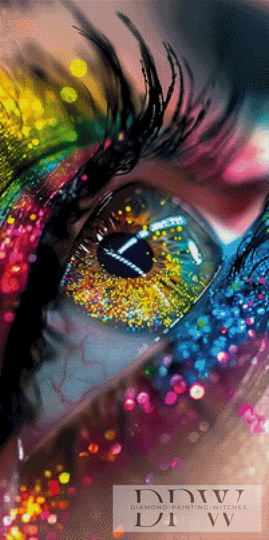 Rainbow Eye by Casalla Vendetta 50x100cm mit 310 Farben DPW-2636