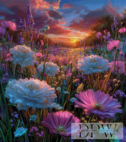 Blumenwiese by CreatiVart 80x90cm mit 280 Farben DPW-2650