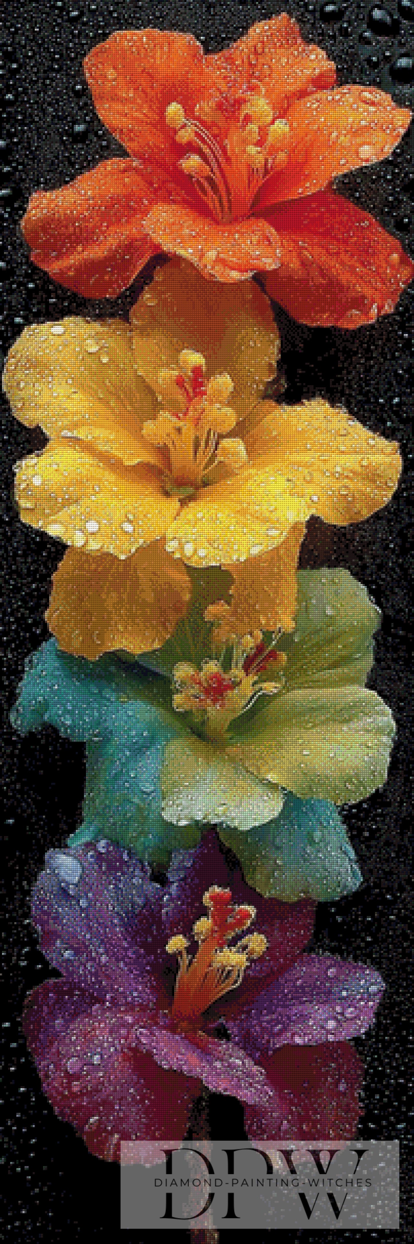 Knallige Blüten by theA.art 50x150cm mit 300 Farben DPW-2666