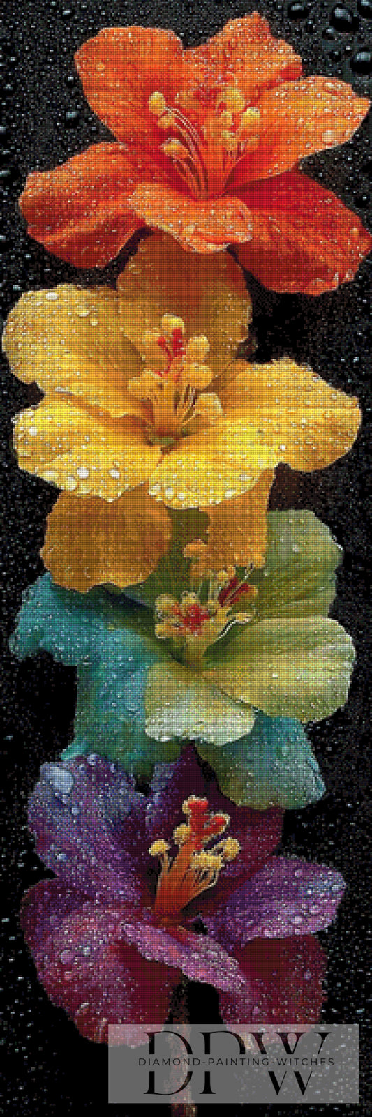 Knallige Blüten by theA.art 50x150cm mit 300 Farben DPW-2666