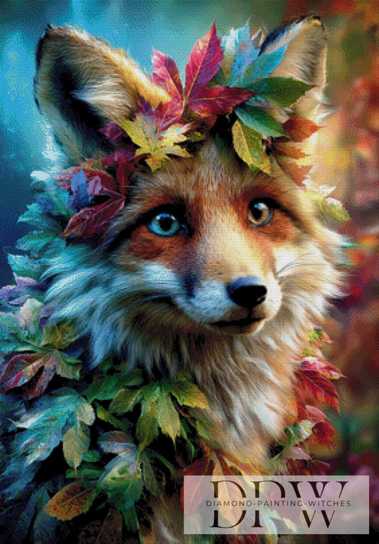 Der Blätterfuchs by QN, 70x100cm mit 380 Farben DPW-2673