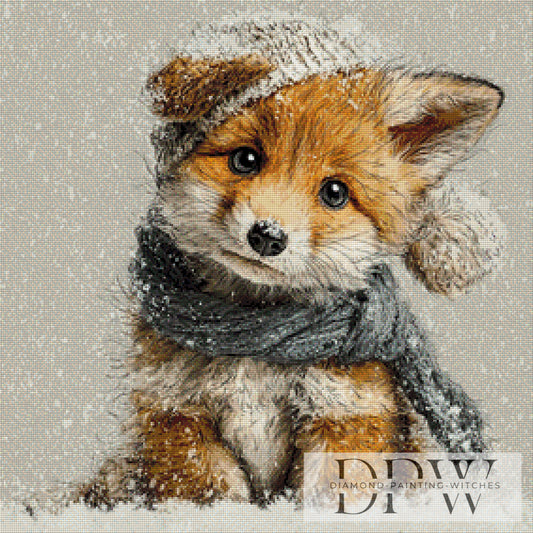 Der kleine Winterfuchs by Catill 70x70cm mit 130 Farben DPW-2674