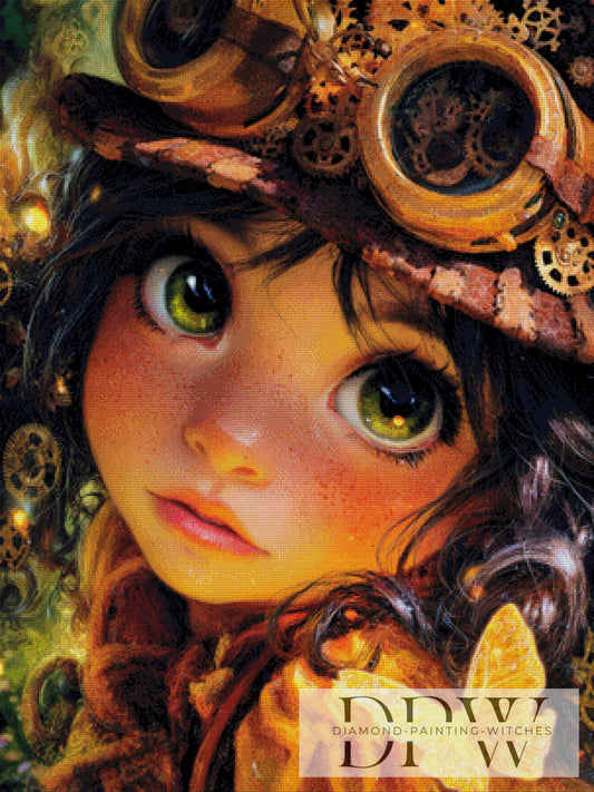 Steampunk Girl by Casalla Vendetta 75x100cm mit 260 Farben DPW-2678