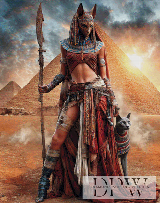 Tribal Bastet by Pixxel Pics 95x120cm mit 210 Farben DPW-2686