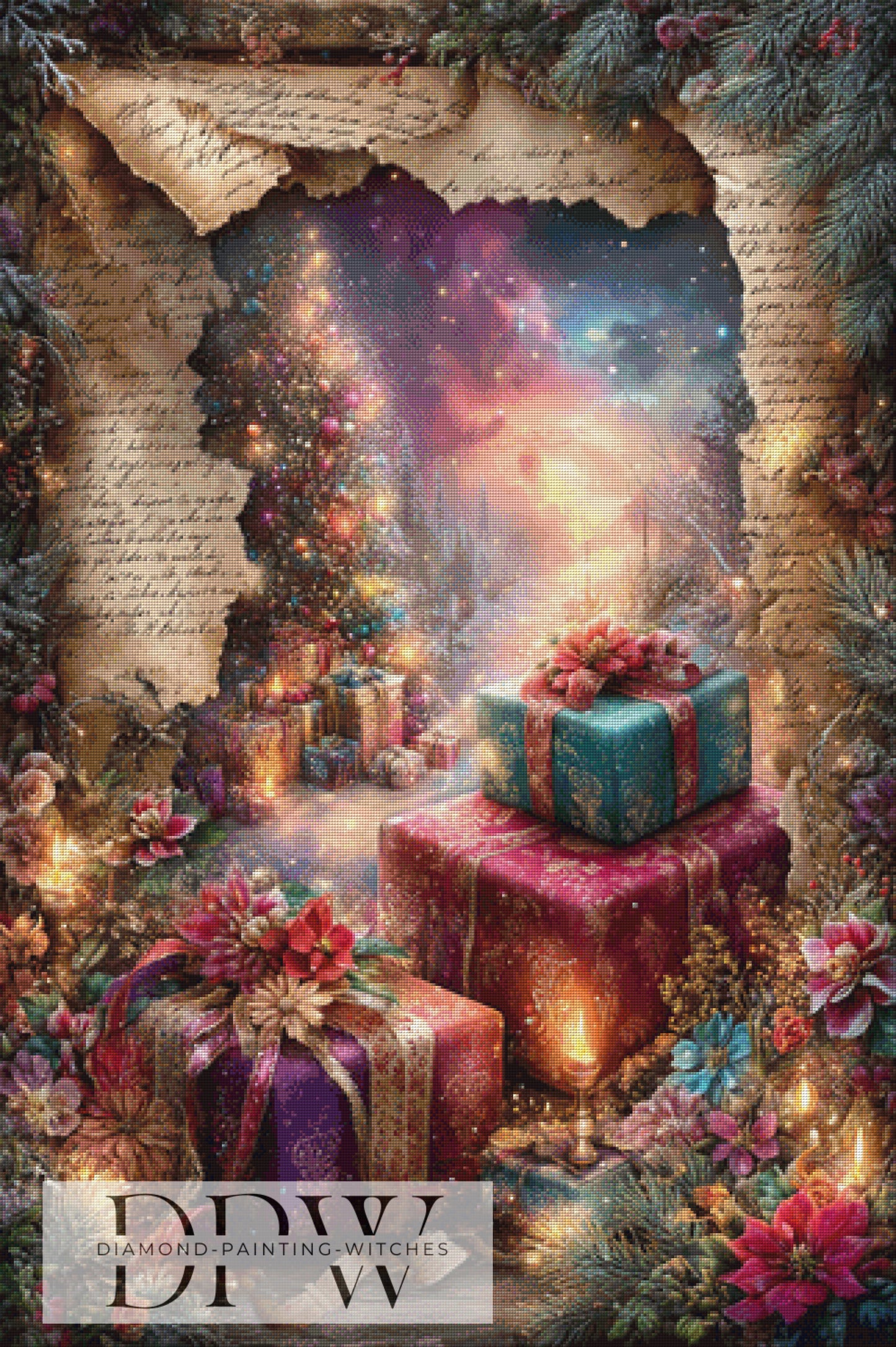 Vintage Weihnachten by ellufija 80x120cm mit 300 Farben DPW-3686