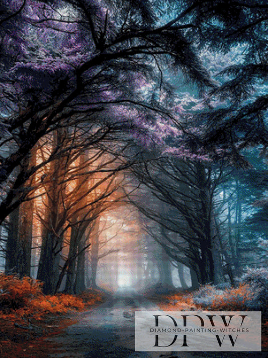 Herbstpfad ins Licht by Elly_A.I. 75x100cm mit 195 Farben DPW-2692
