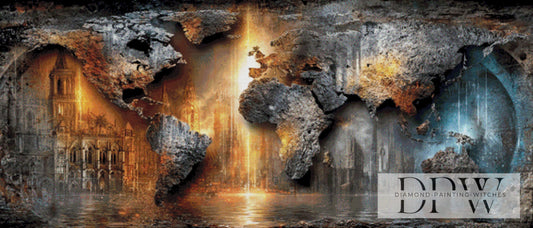 Weltkarte III by Elly_A.I  140x60cm mit 190 Farben DPW-2695