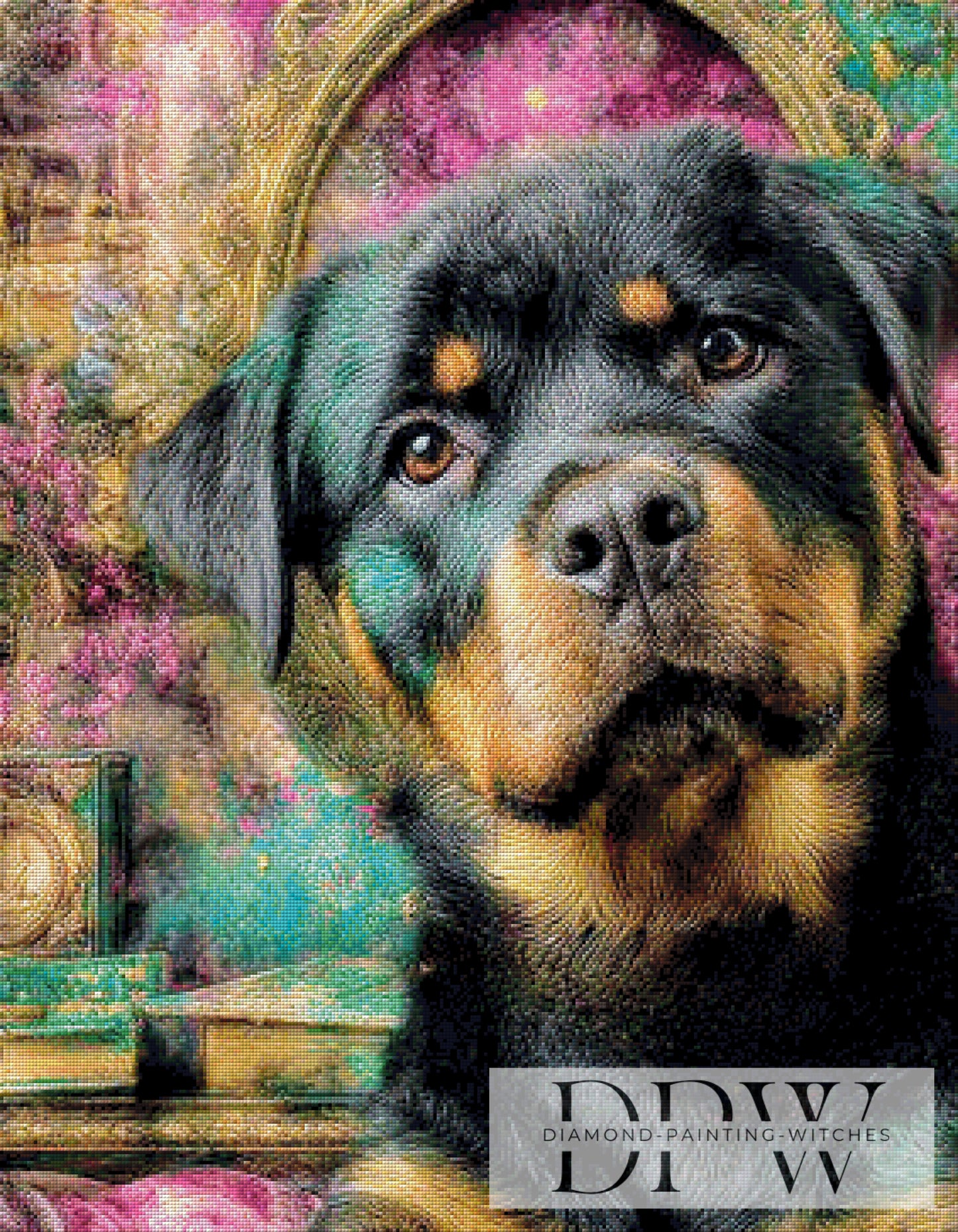 Rottweiler by Casalla Vendetta 70x90cm mit 250 Farben DPW-2714