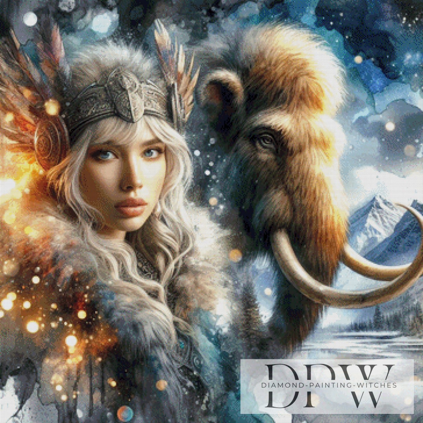 Mammut Girl by Lisa Morgan 90x90cm mit 240 Farben DPW-2726
