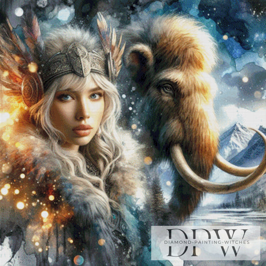 Mammut Girl by Lisa Morgan 90x90cm mit 240 Farben DPW-2726