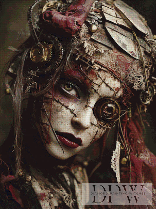Steampunk Kriegerin by theA.art 75x100cm mit 100 Farben DPW-275