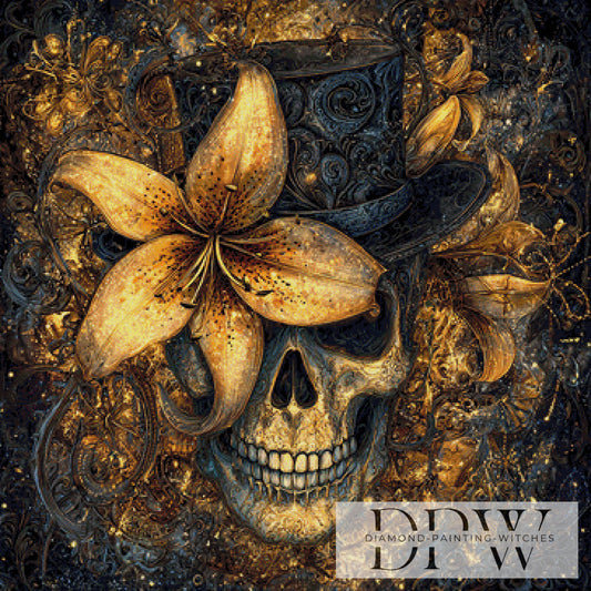 Lilienskull by Catill 90x90cm mit 145 Farben DPW-2826