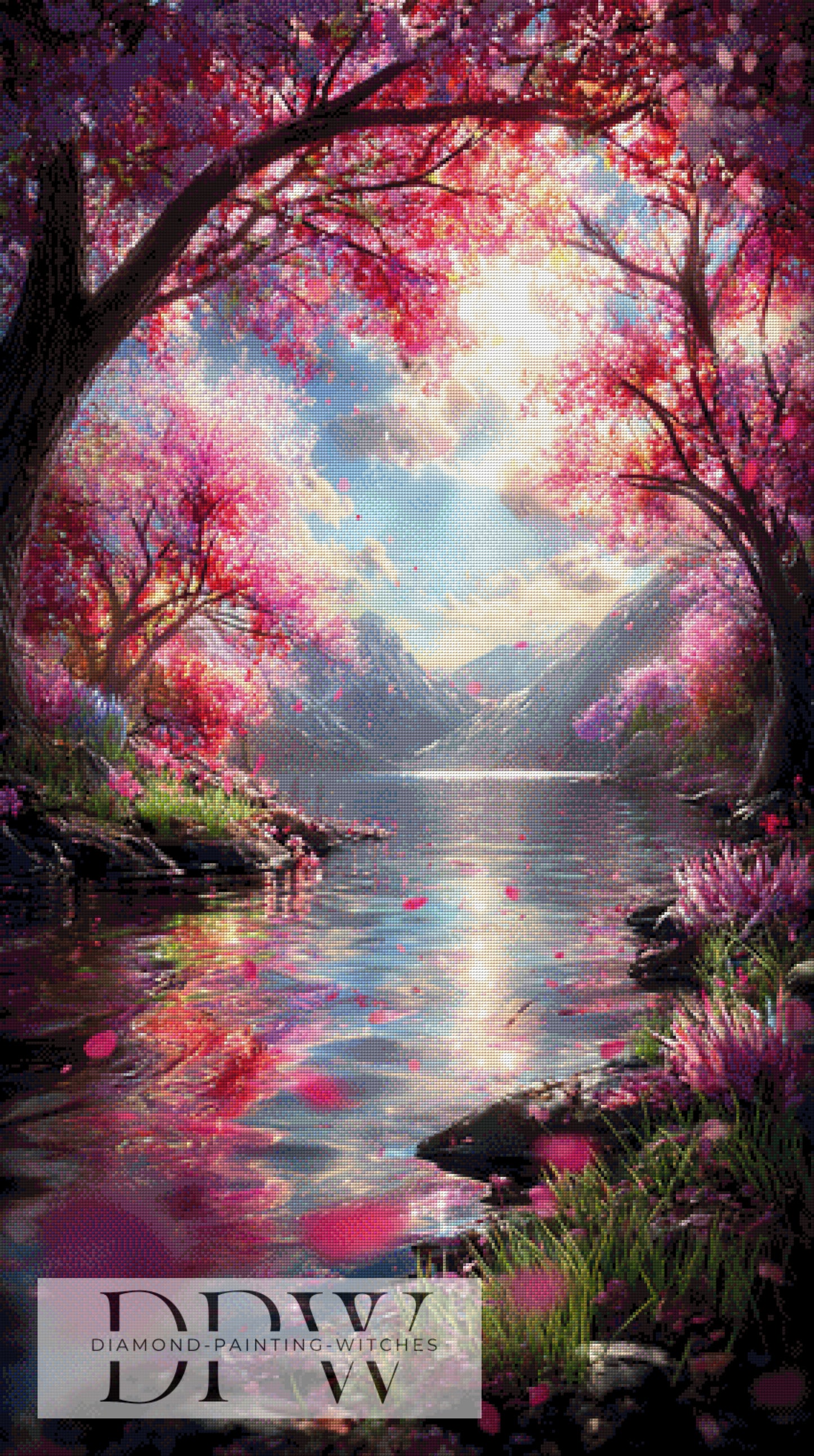 Im Tanz der Blütenblätter by ellufija 70x125cm mit 320 Farben DPW-2828
