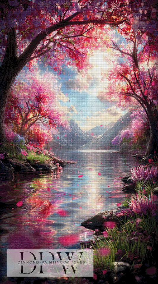 Im Tanz der Blütenblätter by ellufija 70x125cm mit 320 Farben DPW-2828