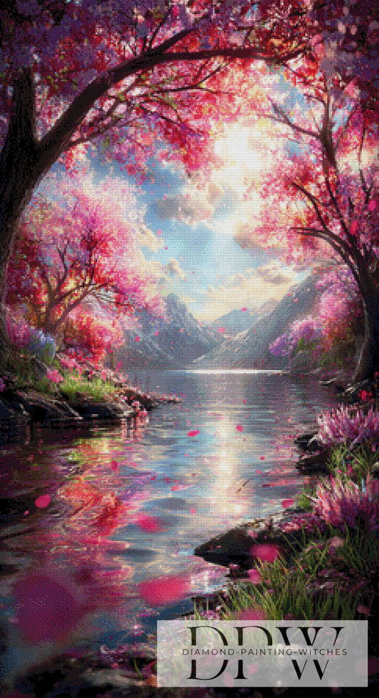 Im Tanz der Blütenblätter by ellufija 60x110cm mit 290 Farben DPW-2832