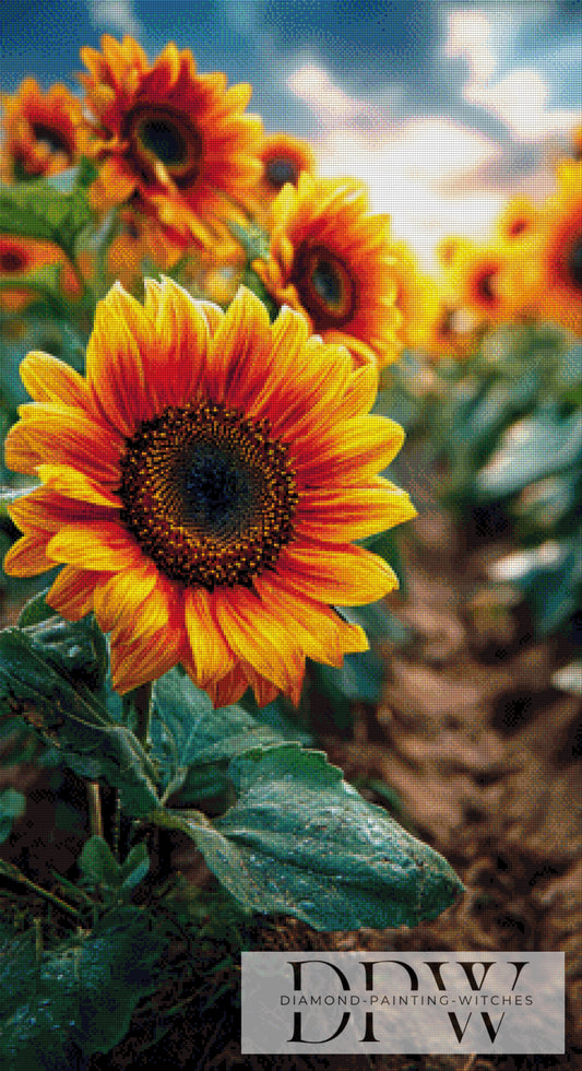 Sonnenblumen by ellufija 60x110cm mit 270 Farben DPW-2836