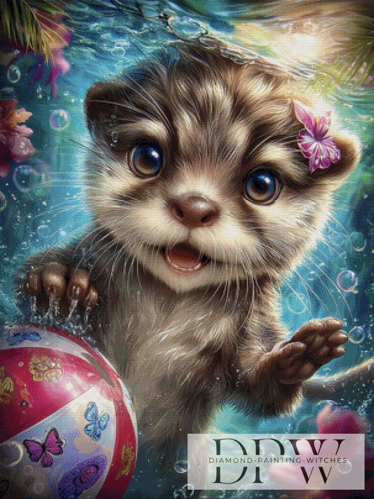 Klein Otter spielt by _Sweet_Loco_AI 75x100cm mit 290 Farben DPW-2841