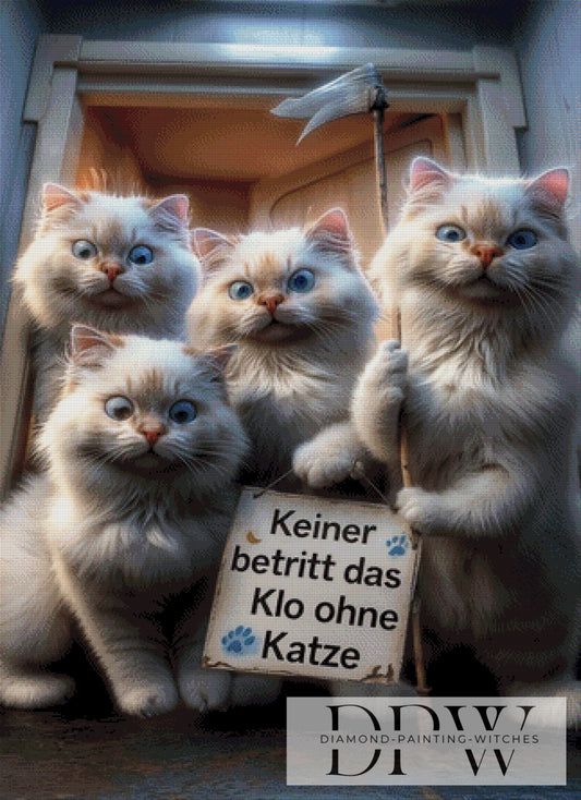 Keiner betritt das Klo ohne Katze by Pixxel Pics 80x110cm mit 160 Farben DPW-2846
