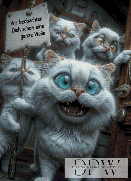 Crazy Cats by Pixxel Pics 80x110cm mit 110 Farben DPW-2847