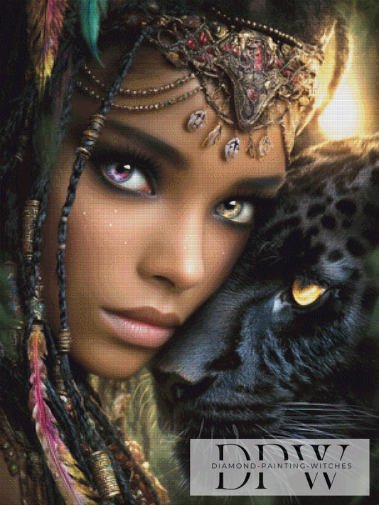 Black Panther by Sweet_Loco_AI 75x100cm mit 210 Farben DPW-2850