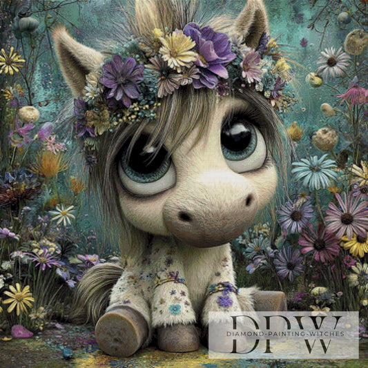 Kulleraugenpferd by Elly_A.I. 90x90cm mit 200 Farben DPW-2851