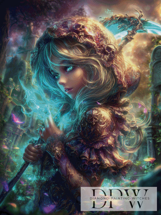 Dark Sorceress by Sweet_Loco_AI 90x120cm mit 250 Farben DPW-2852