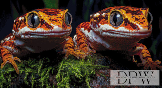 Geckosisters by theA.art 110x60cm mit 250 Farben DPW-2879