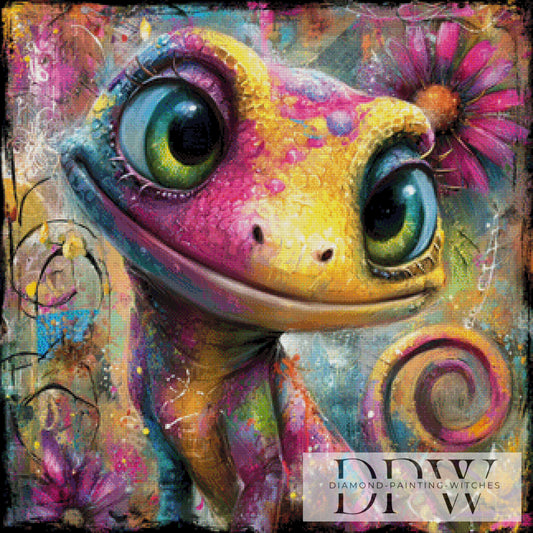 Gerti Gecko by CreatiVart 80x80cm mit 360 Farben DPW-2911