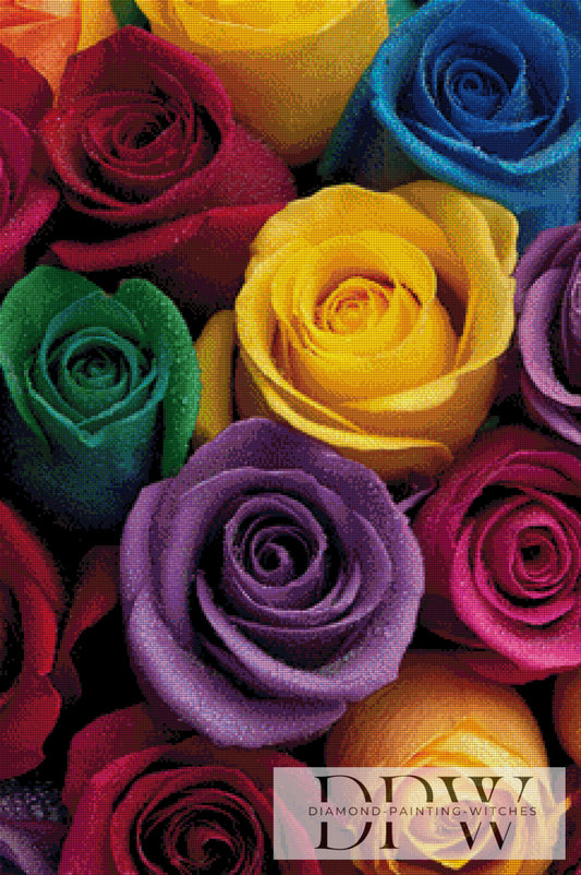 Bunte Rosen by theA.art 60x90cm mit 200 Farben DPW-2928