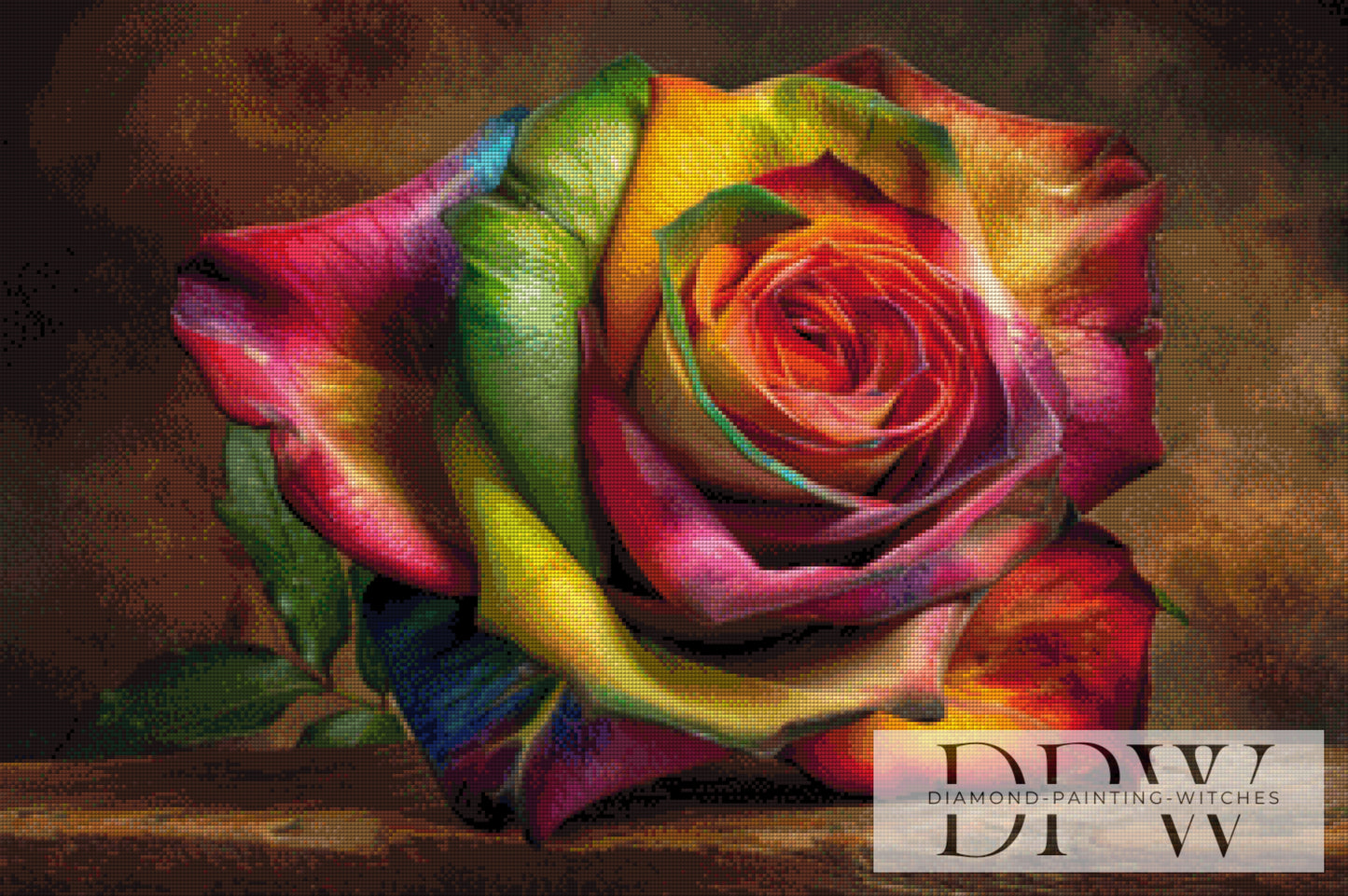 Rainbow Rose by theA.art 90x60cm mit 260 Farben DPW-2929