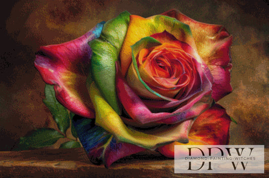 Rainbow Rose by theA.art 90x60cm mit 260 Farben DPW-2929