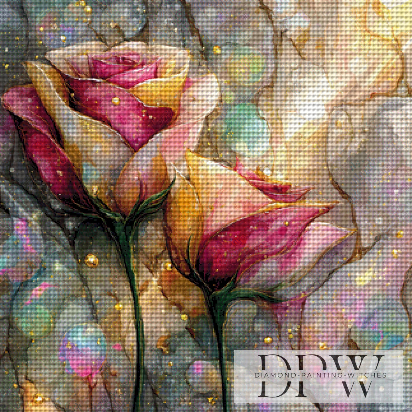 Colorful Roses by CreatiVart 80x80cm mit 320 Farben DPW-2931
