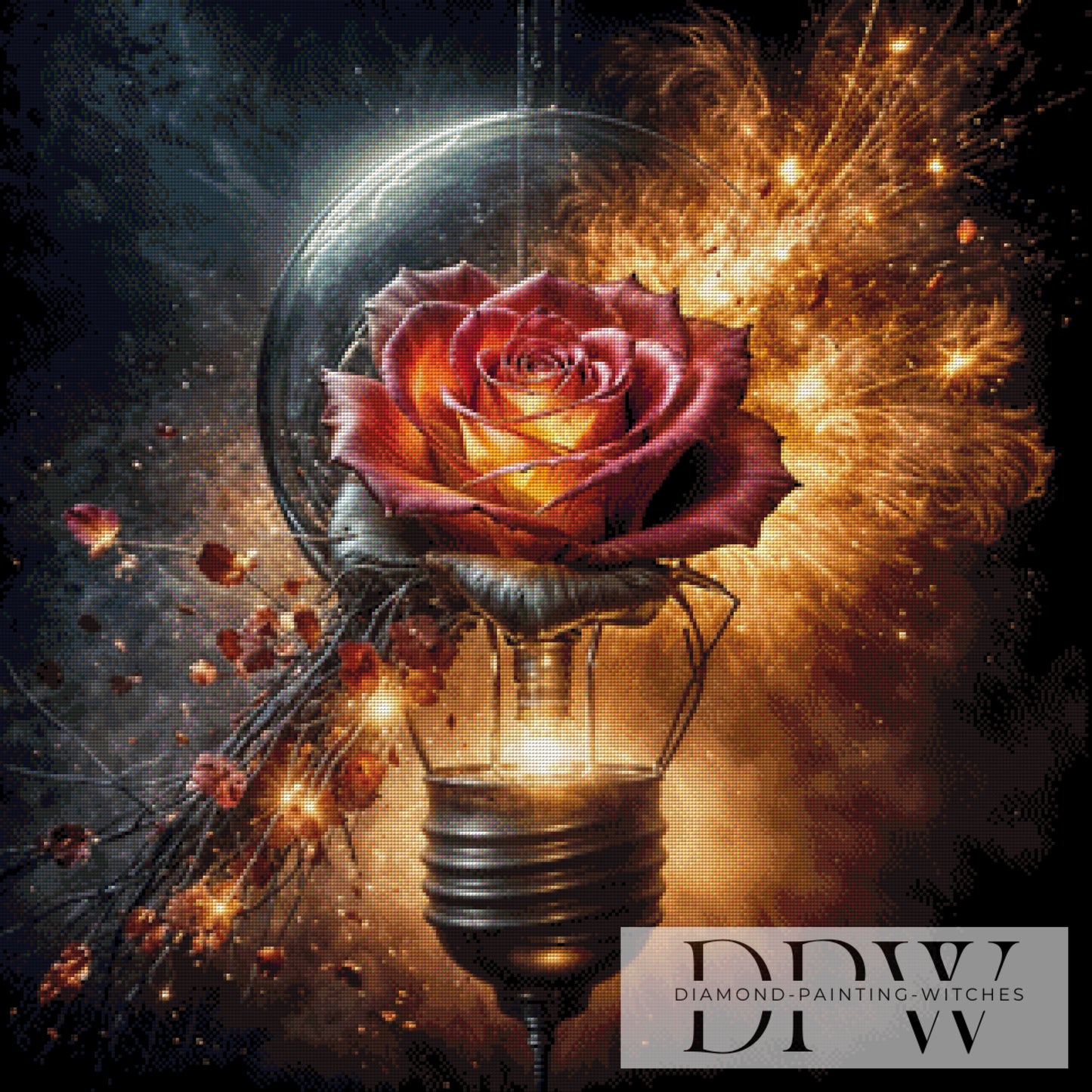 Exploding rose by Pixxel Pics 80x80cm mit 200 Farben DPW-2934