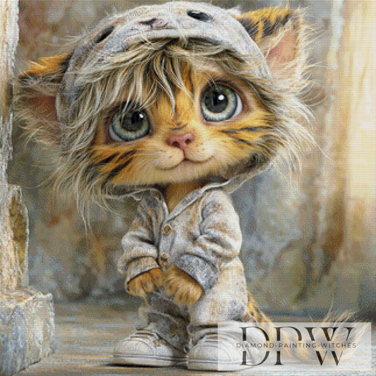 Tiger im Pyjama by CreatiVart 80x80cm mit 150 Farben DPW-2935