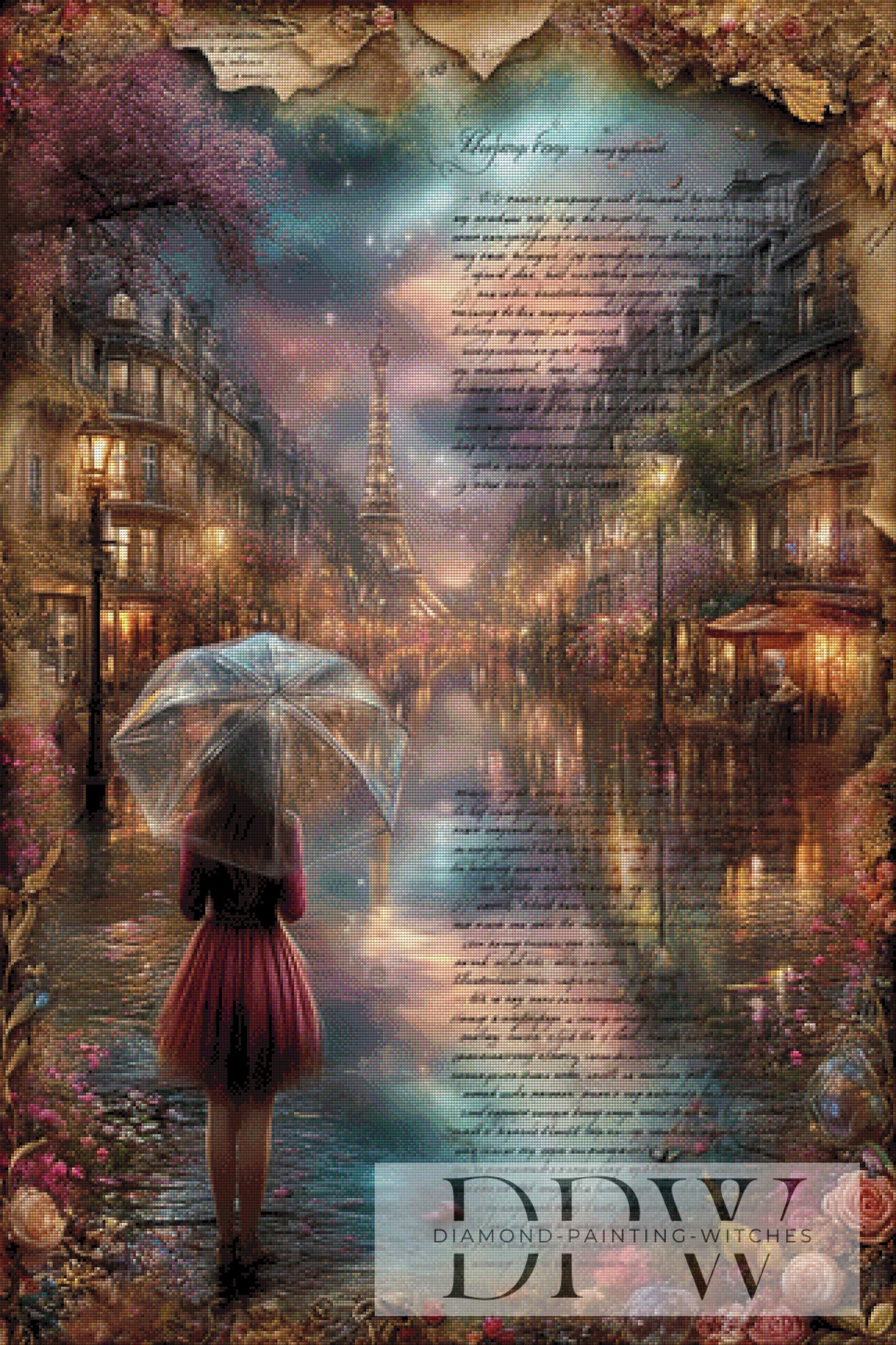 Vintage - Regen in Paris by ellufija 80x120cm mit 230 Farben DPW-3939