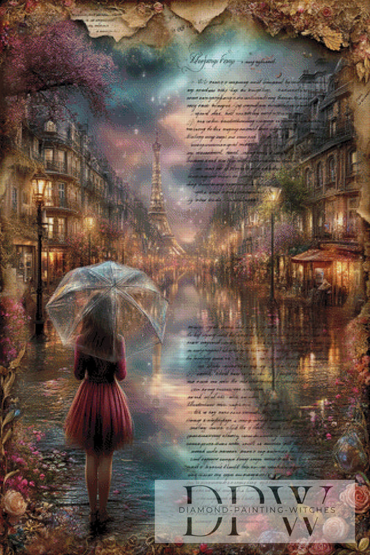 Vintage - Regen in Paris by ellufija 80x120cm mit 230 Farben DPW-3939