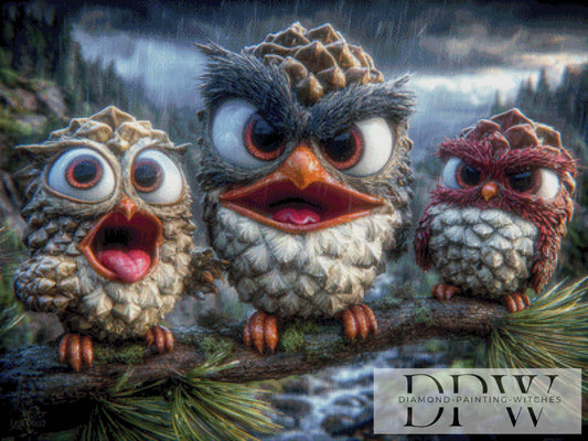 Zapfeneulen by Pixxel Pics 100x75cm mit 280 Farben DPW-2951